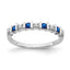 14k White Gold Sapphire and Diamond Band