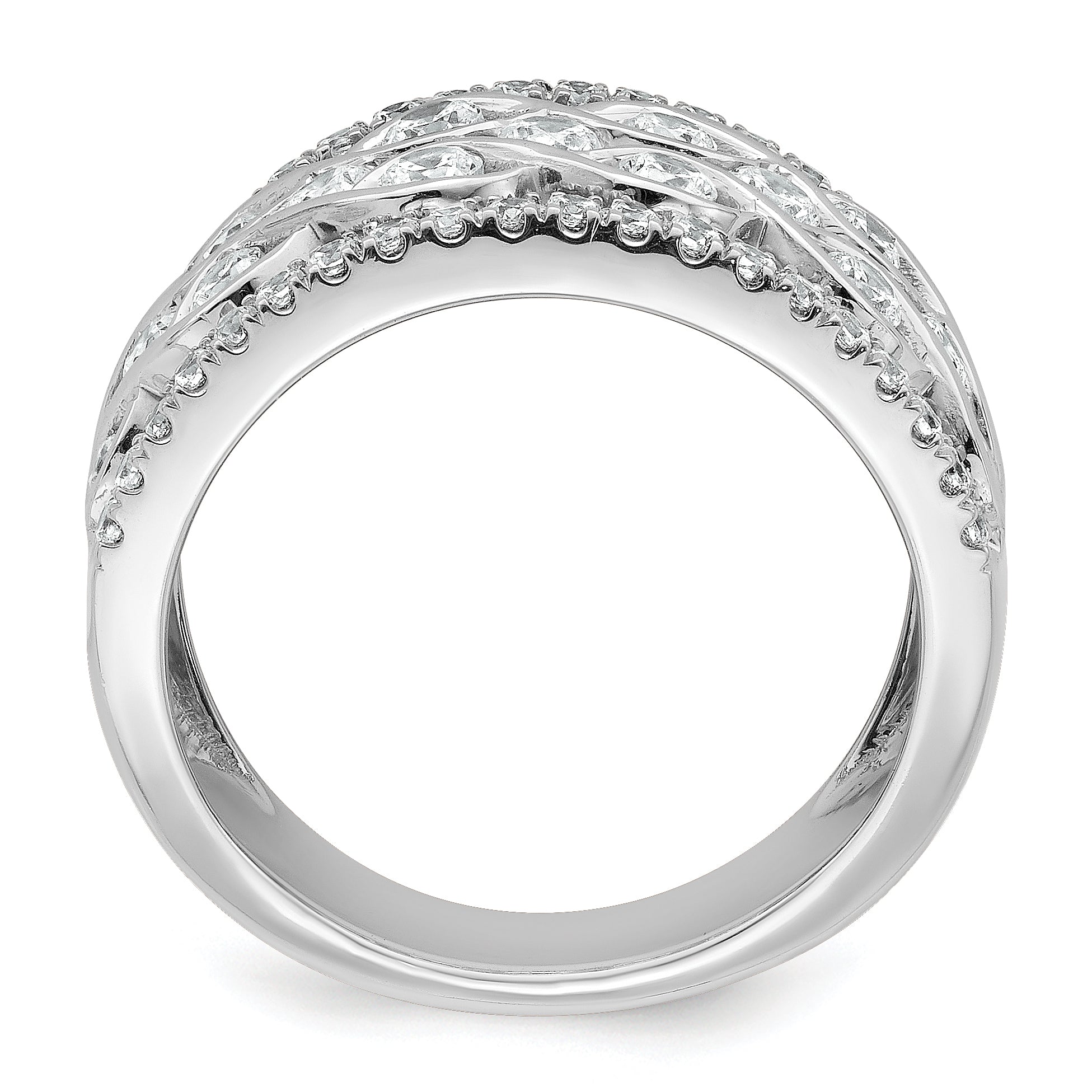 14k White Gold 1 1/4 carat Lab Grown Diamond VS/SI+ G+ Complete Fashion Band Secondary image