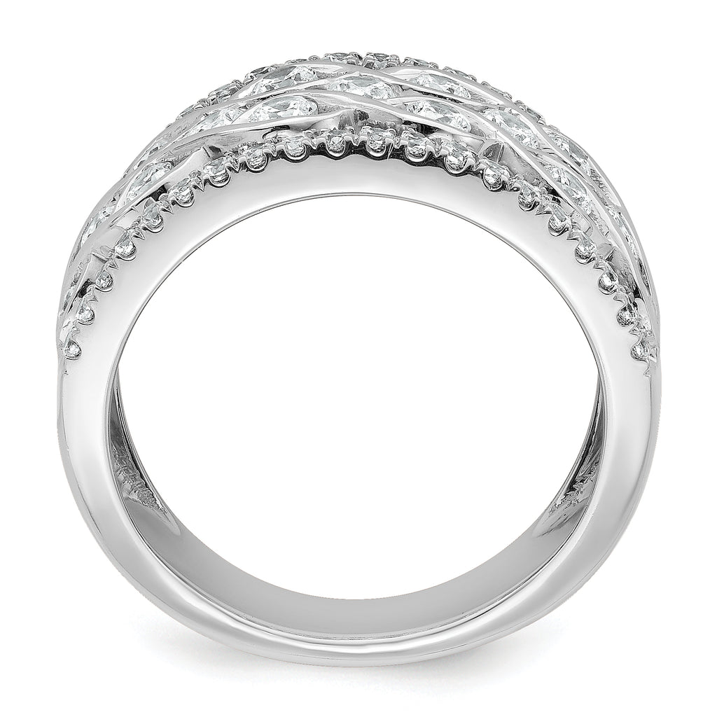 14k White Gold 1 1/4 carat Lab Grown Diamond VS/SI+ G+ Complete Fashion Band