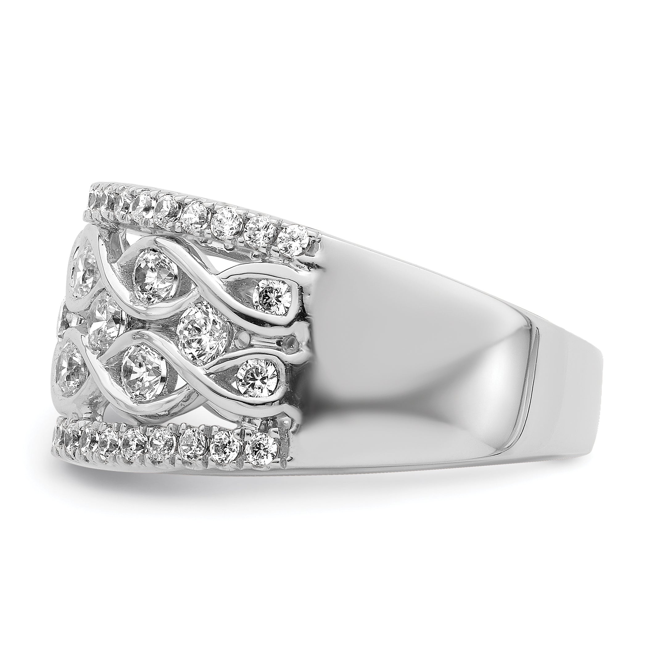 14k White Gold 1 1/4 carat Lab Grown Diamond VS/SI+ G+ Complete Fashion Band