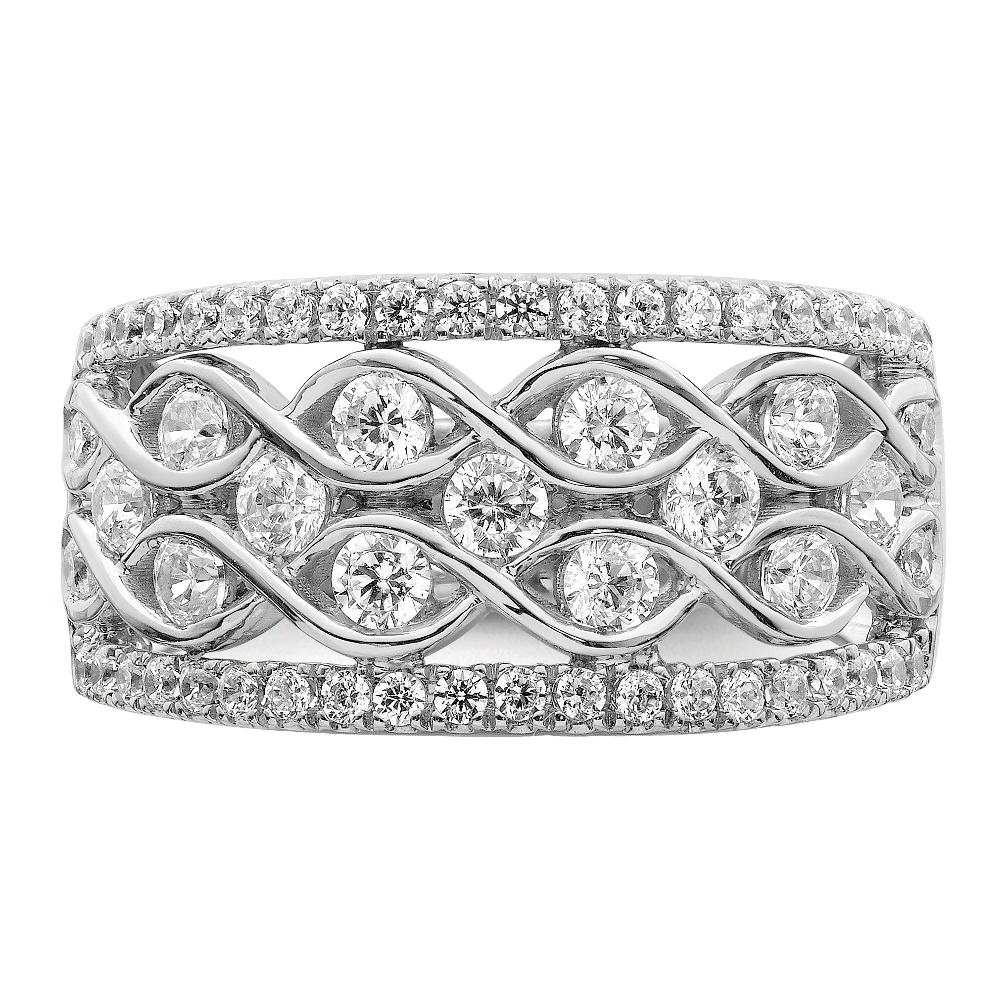 14k White Gold 1 1/4 carat Lab Grown Diamond VS/SI+ G+ Complete Fashion Band