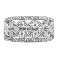 14k White Gold 1 1/4 carat Lab Grown Diamond VS/SI+ G+ Complete Fashion Band