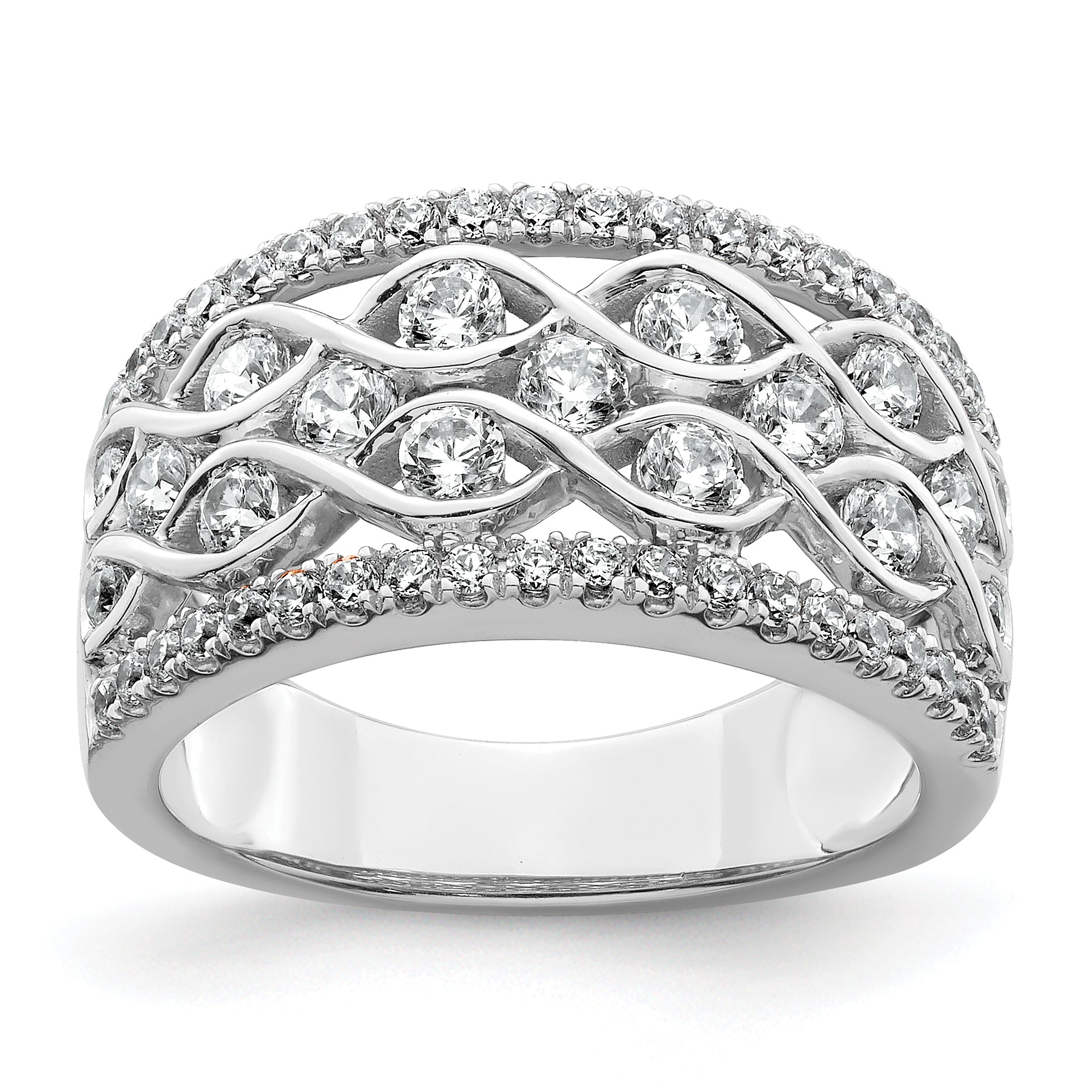 14k White Gold 1 1/4 carat Lab Grown Diamond VS/SI+ G+ Complete Fashion Band Main image