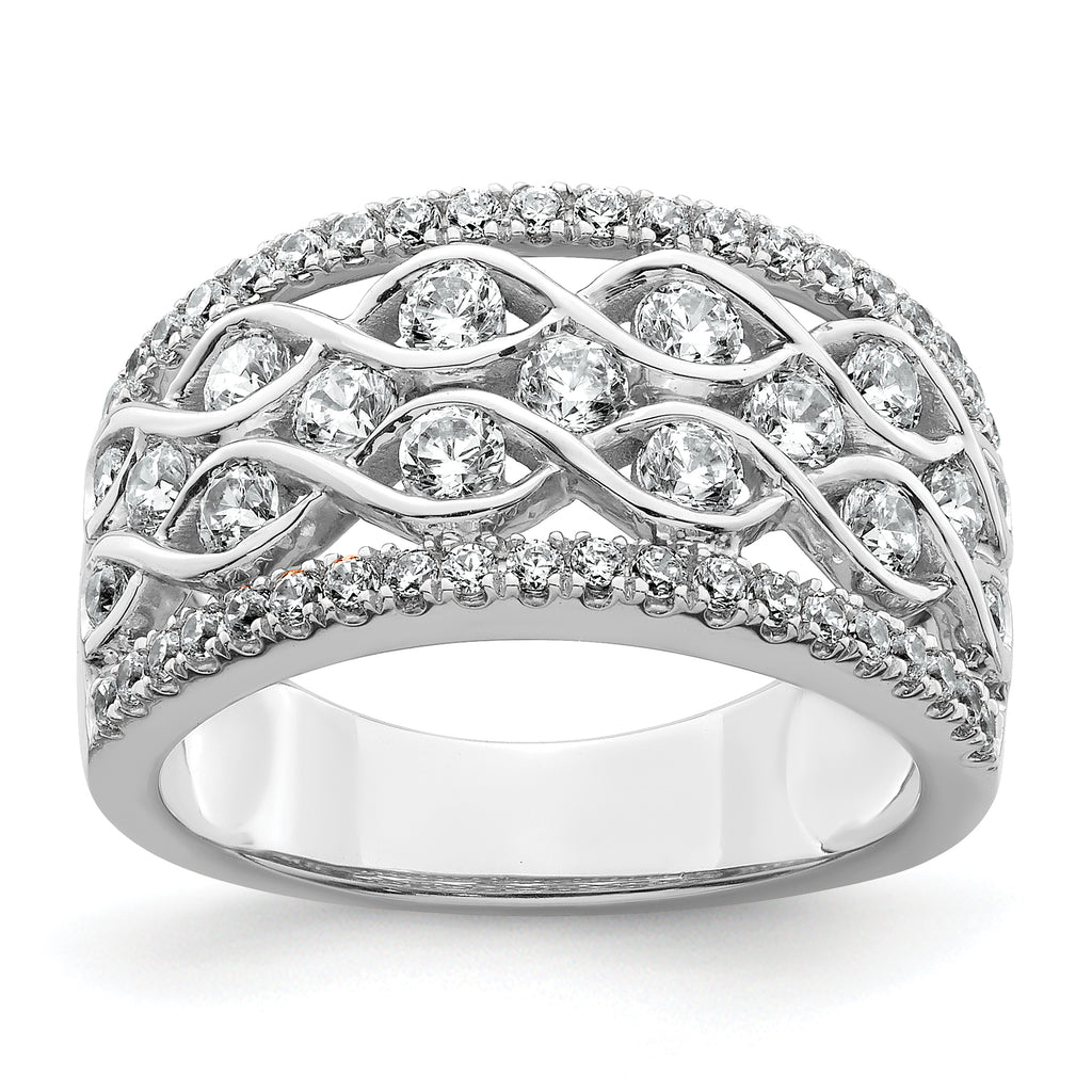 14k White Gold 1 1/4 carat Lab Grown Diamond VS/SI+ G+ Complete Fashion Band