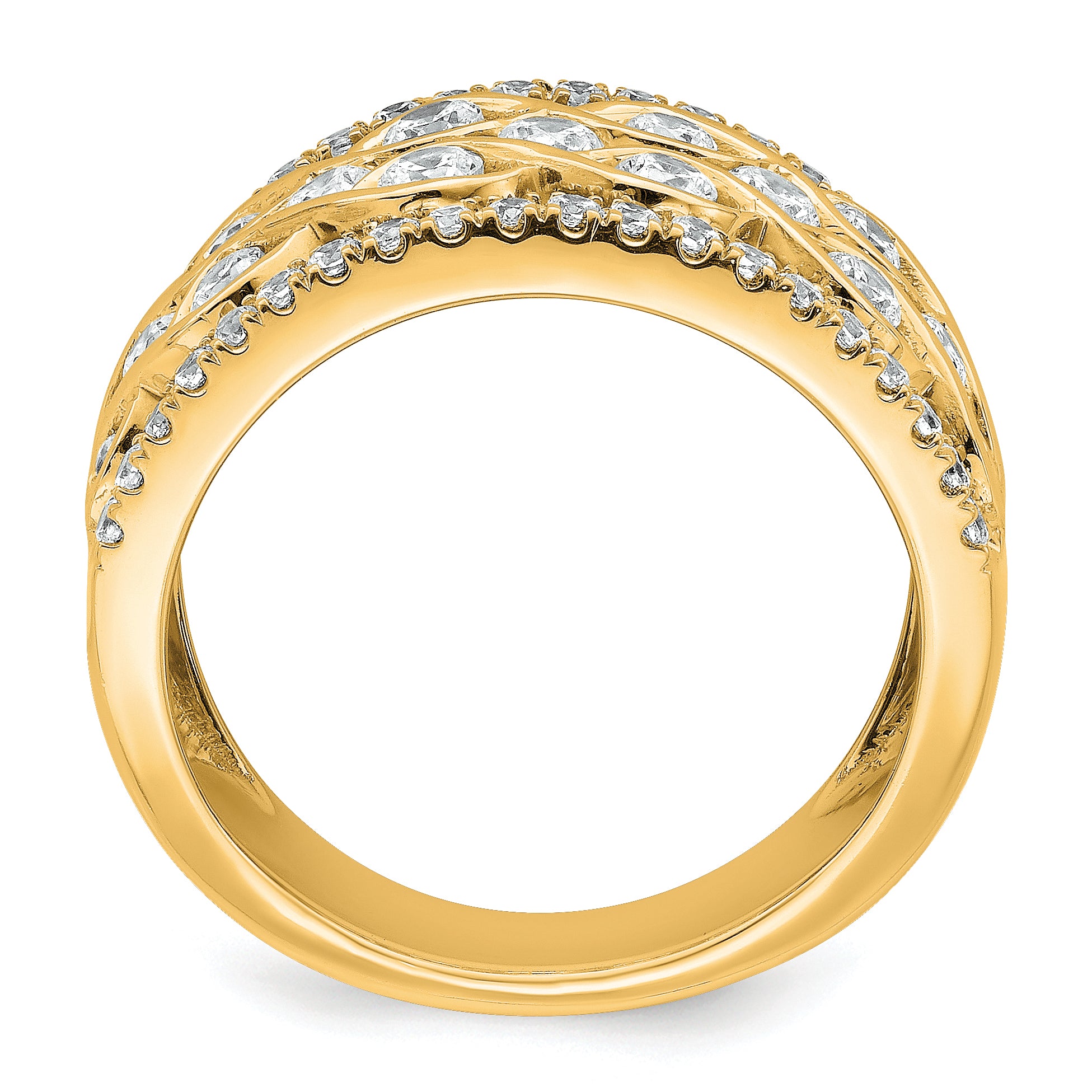 14k 1 1/4 carat Lab Grown Diamond VS/SI+ G+ Complete Fashion Band