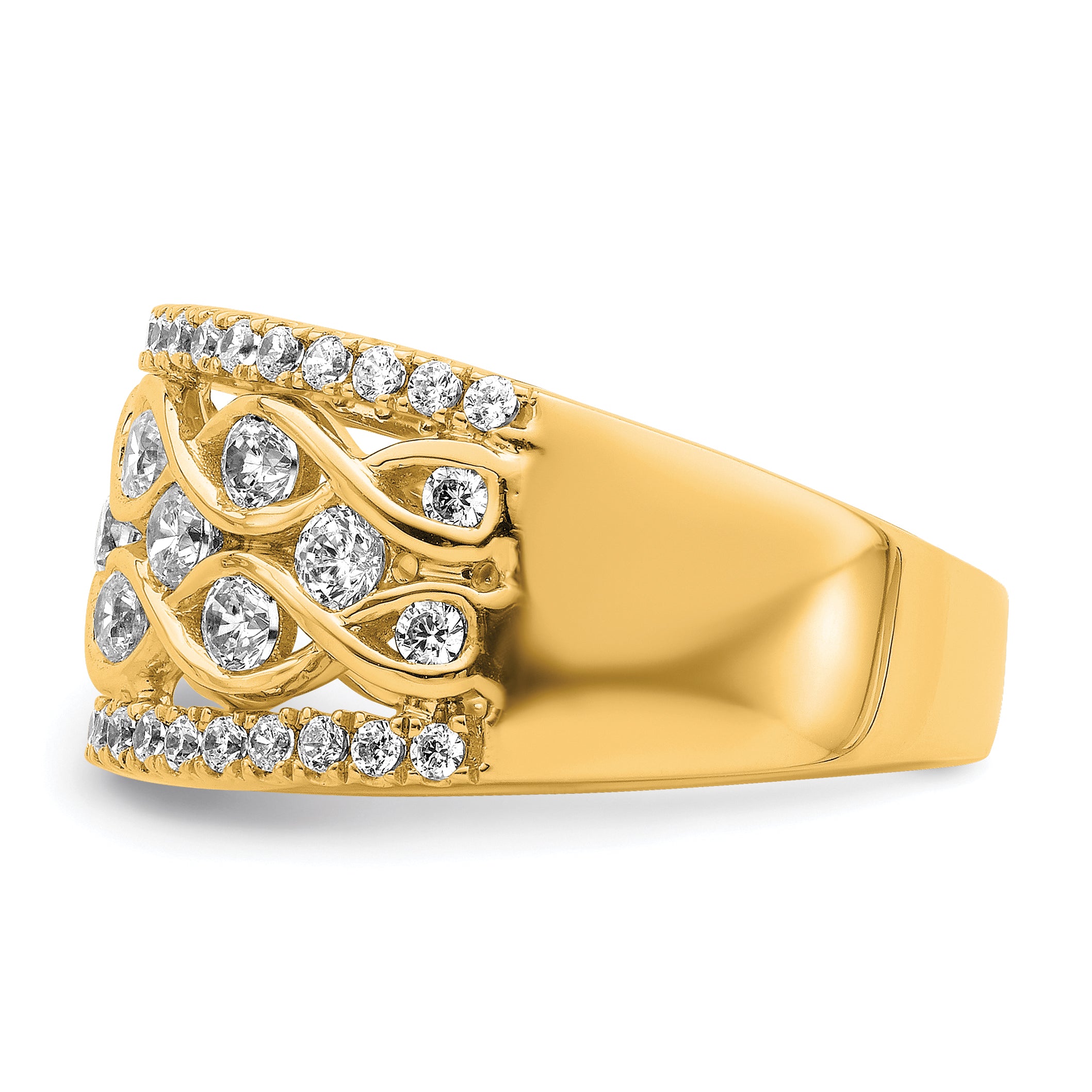 14k 1 1/4 carat Lab Grown Diamond VS/SI+ G+ Complete Fashion Band