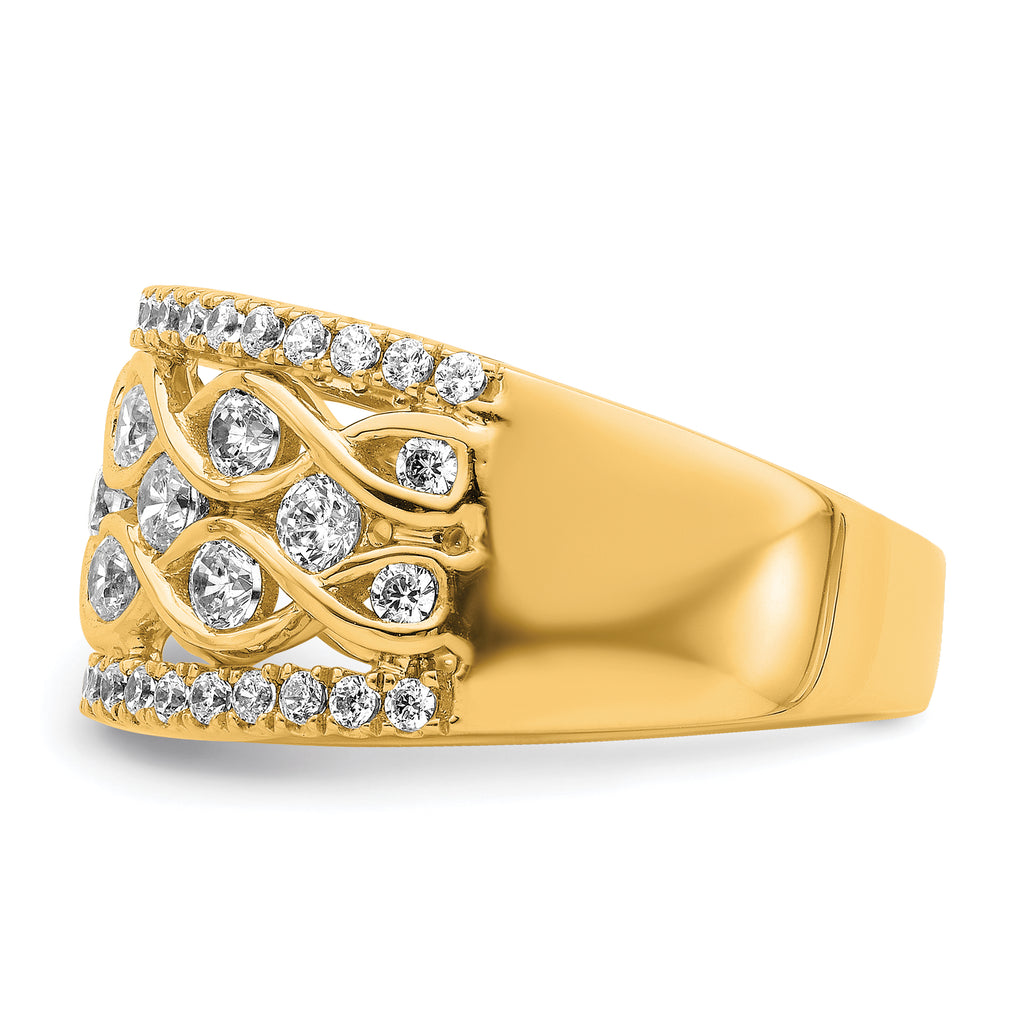 14k 1 1/4 carat Lab Grown Diamond VS/SI+ G+ Complete Fashion Band