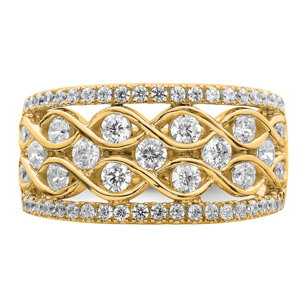 14k 1 1/4 carat Lab Grown Diamond VS/SI+ G+ Complete Fashion Band