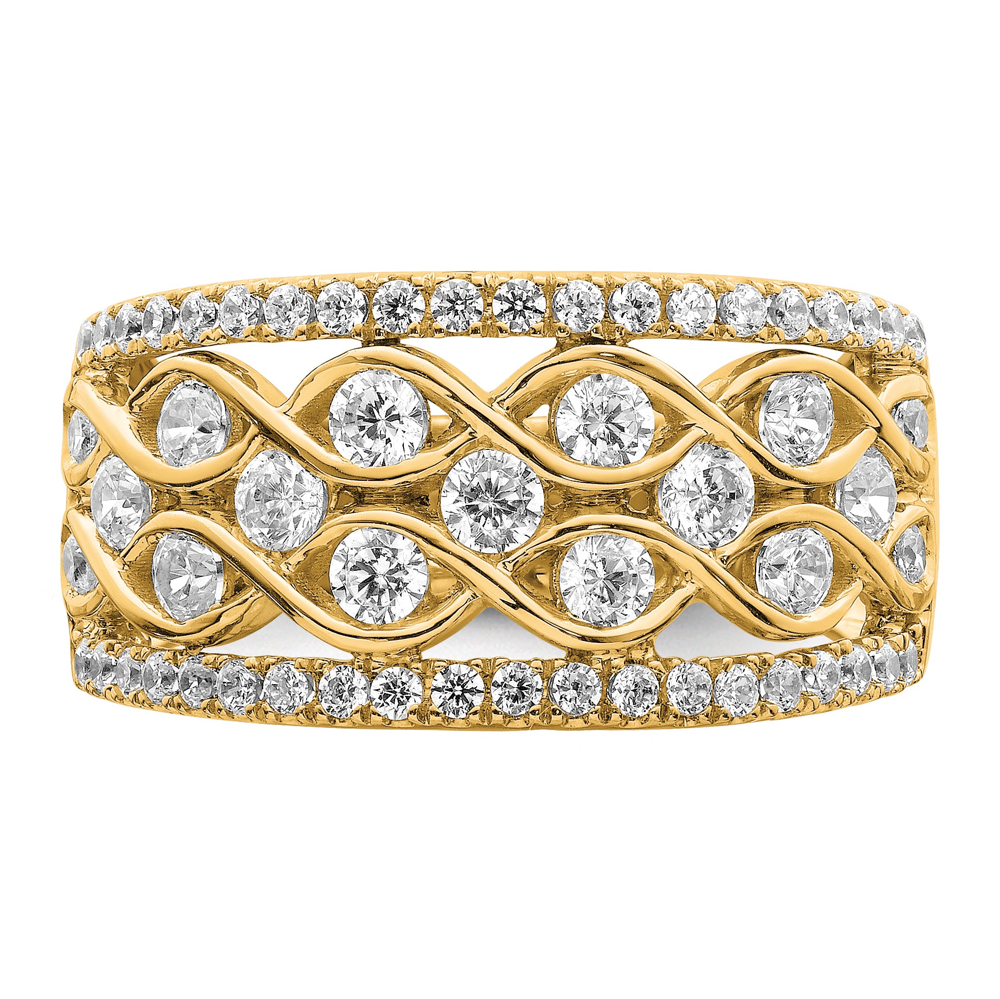 14k 1 1/4 carat Lab Grown Diamond VS/SI+ G+ Complete Fashion Band