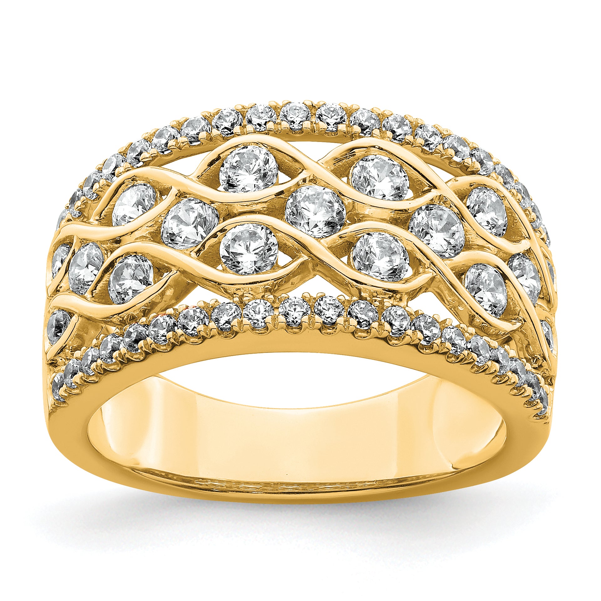 14k 1 1/4 carat Lab Grown Diamond VS/SI+ G+ Complete Fashion Band