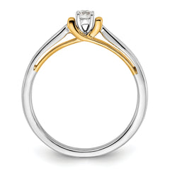 14k Two-tone 1/8 carat Lab Grown Diamond VS/SI+ G+ Complete Petite Engagement Ring