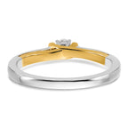 14k Two-tone 1/8 carat Lab Grown Diamond VS/SI+ G+ Complete Petite Engagement Ring
