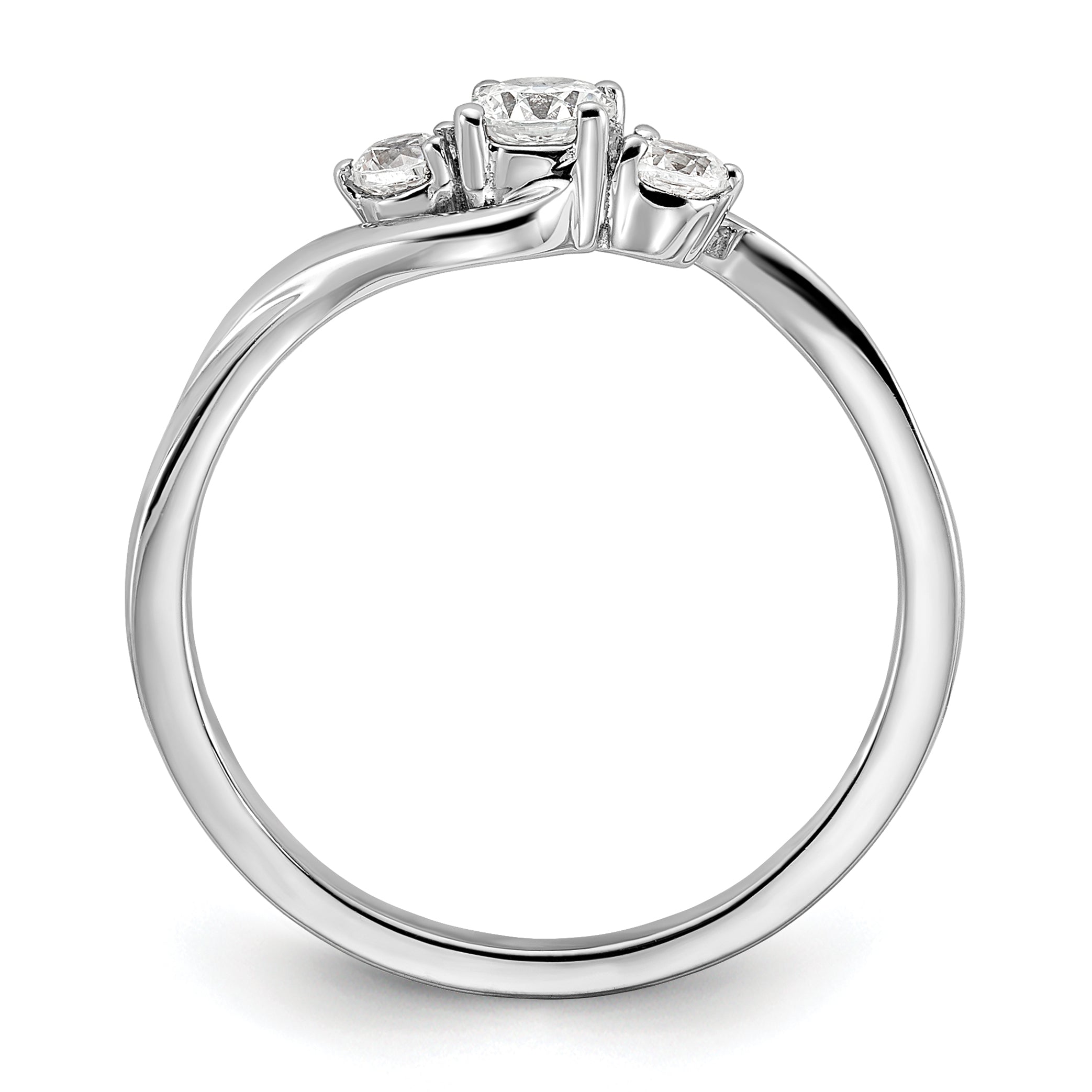 14k White Gold 1/3 carat Lab Grown Diamond VS/SI+ G+ Complete Petite Engagement Ring Secondary image