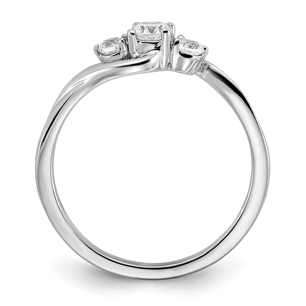 14k White Gold 1/3 carat Lab Grown Diamond VS/SI+ G+ Complete Petite Engagement Ring