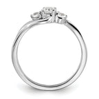 14k White Gold 1/3 carat Lab Grown Diamond VS/SI+ G+ Complete Petite Engagement Ring