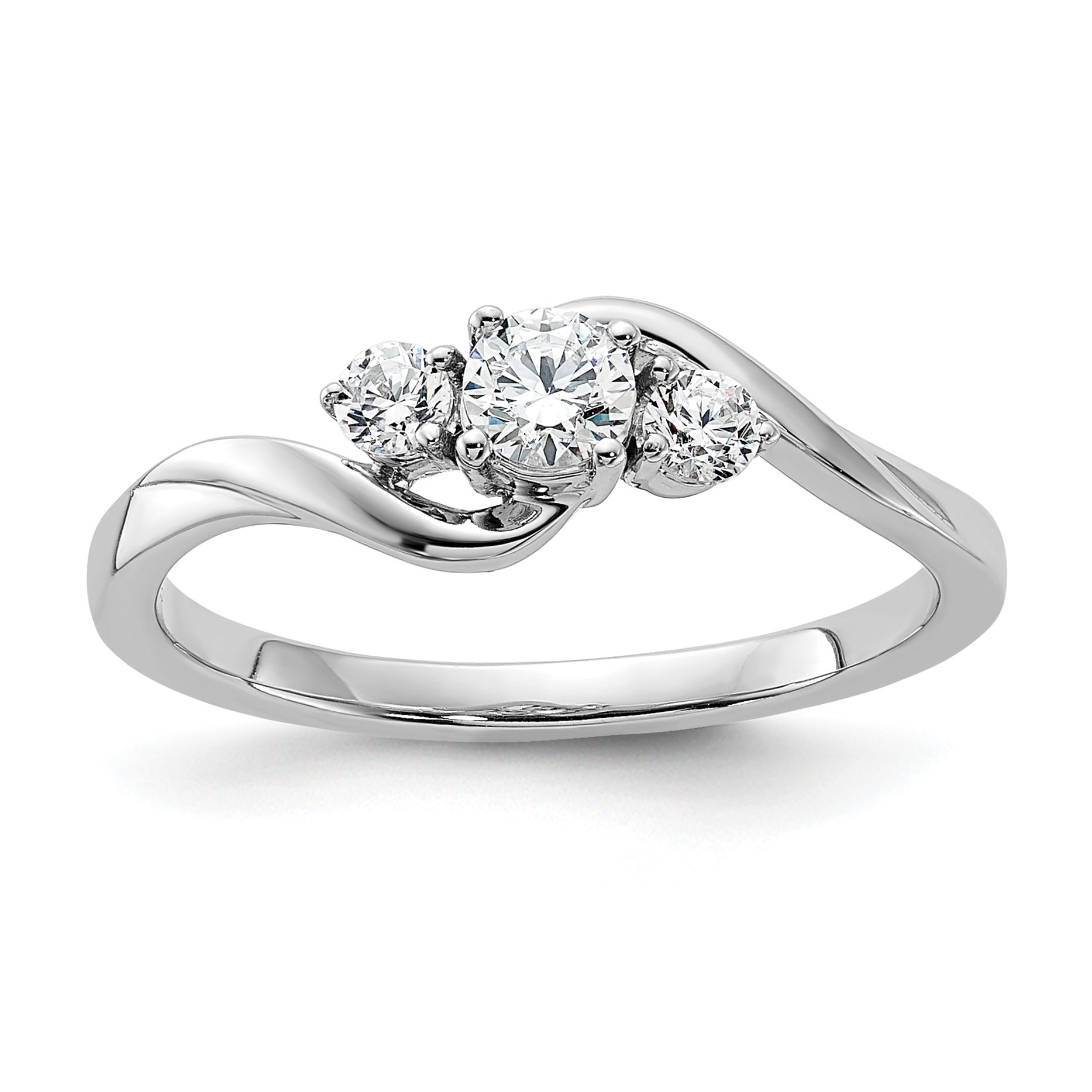 14k White Gold 1/3 carat Lab Grown Diamond VS/SI+ G+ Complete Petite Engagement Ring Main image