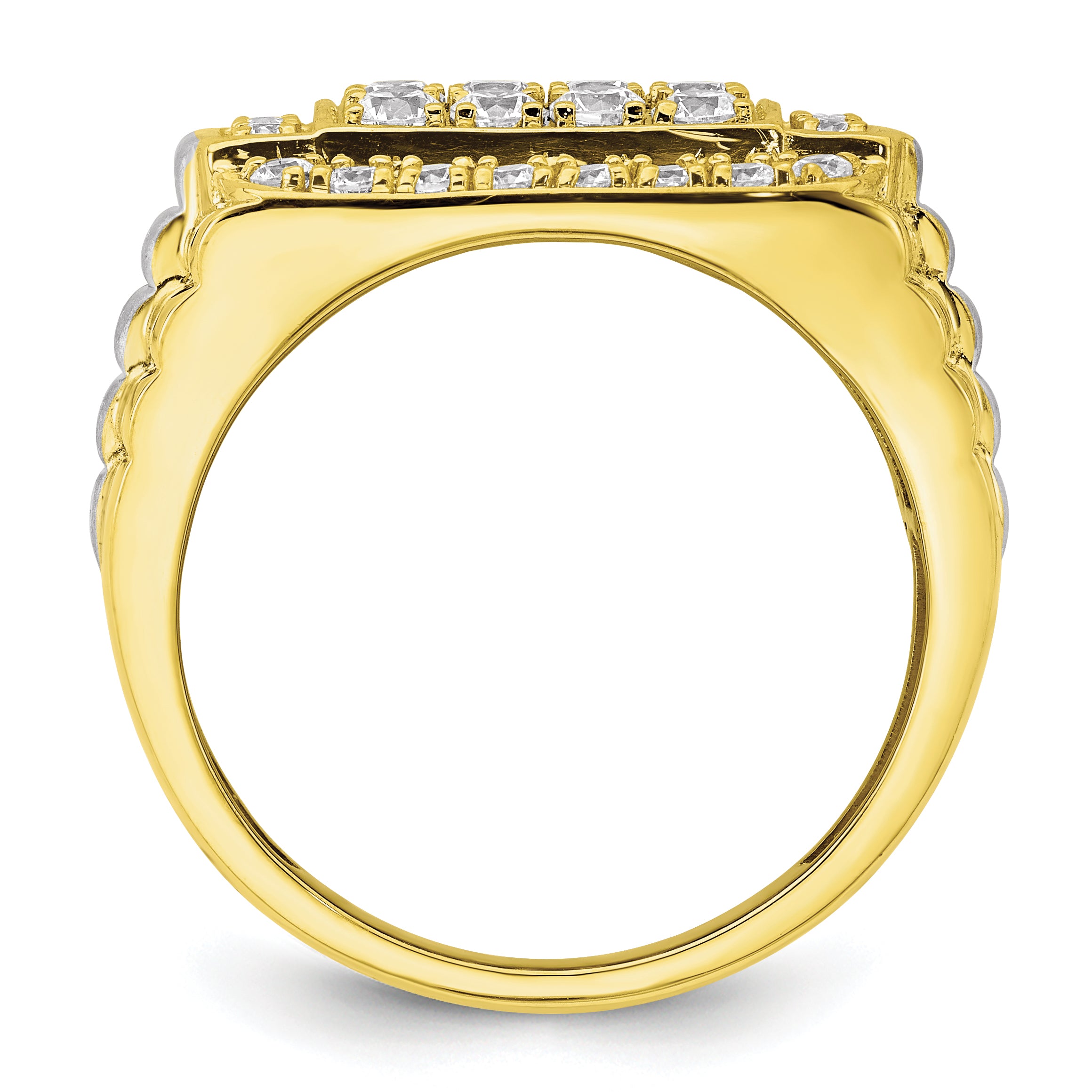 IBGoodman 10k Two-Tone 1 3/8 carat Lab Grown Diamond VS/SI+ G+ Men's Ring Secondary image