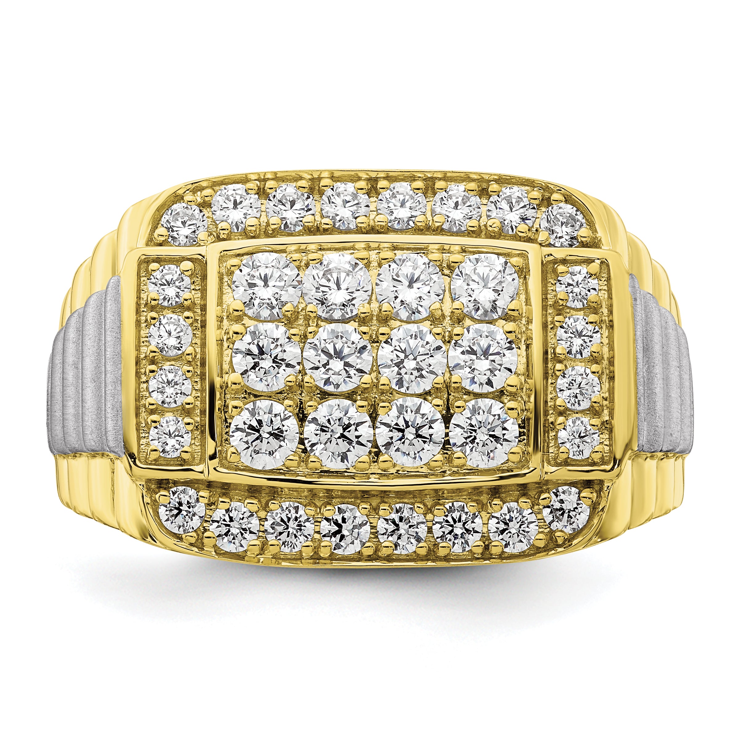 IBGoodman 10k Two-Tone 1 3/8 carat Lab Grown Diamond VS/SI+ G+ Men's Ring