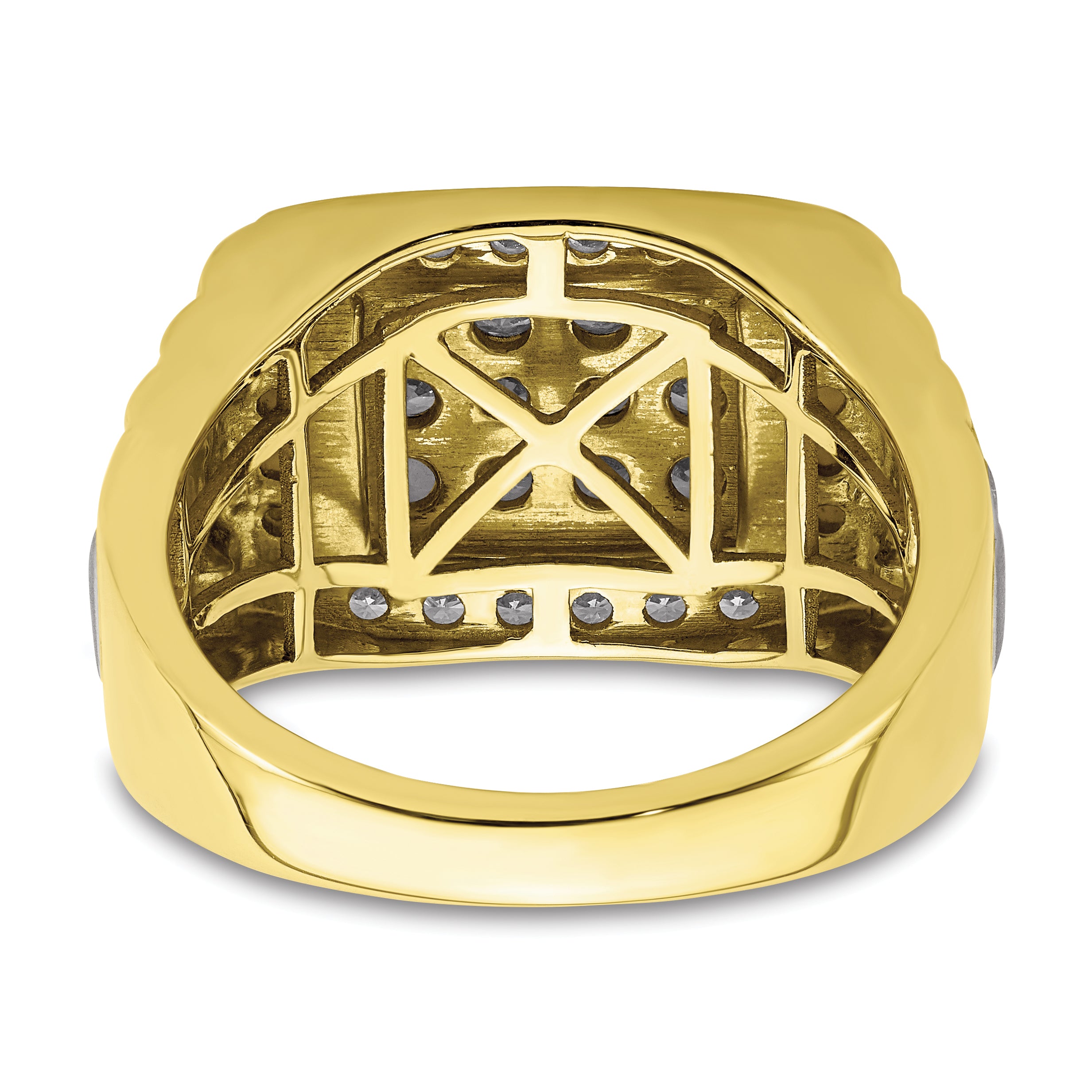 IBGoodman 10k Two-Tone 1 3/8 carat Lab Grown Diamond VS/SI+ G+ Men's Ring