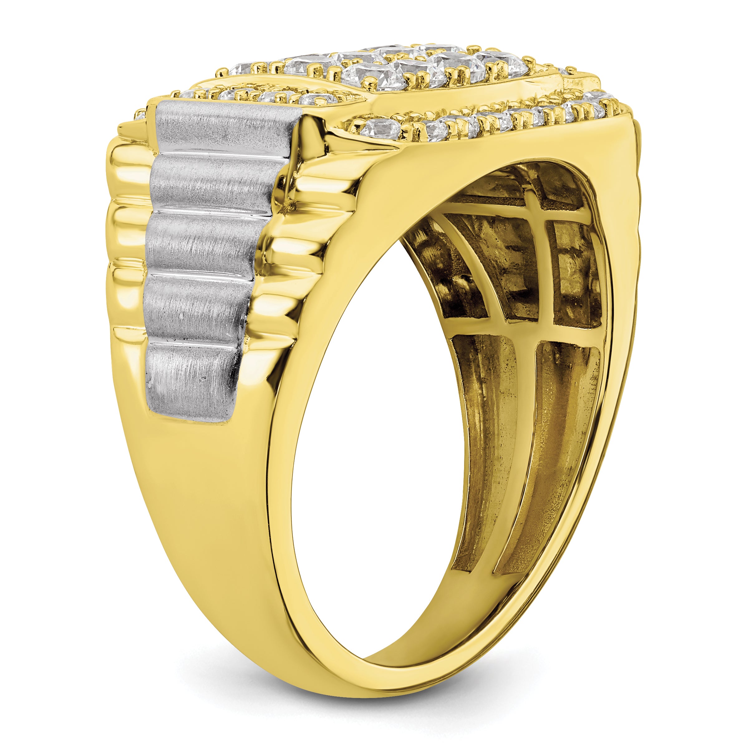 IBGoodman 10k Two-Tone 1 3/8 carat Lab Grown Diamond VS/SI+ G+ Men's Ring