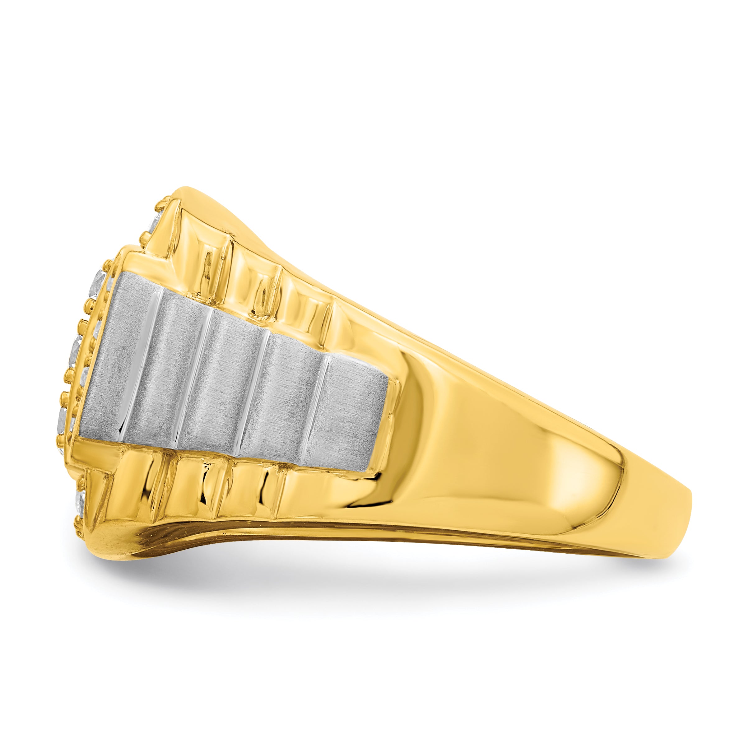 14k Two-Tone 1 3/8 carat Lab Grown Diamond VS/SI+ G+ Men's Ring