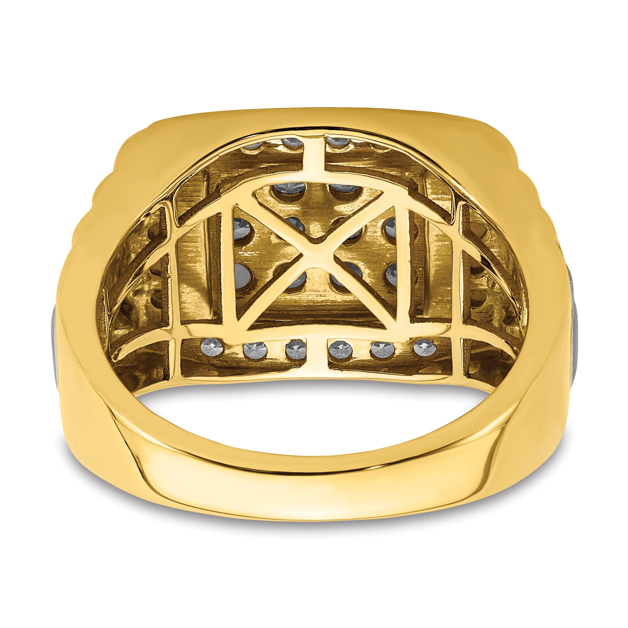 14k Two-Tone 1 3/8 carat Lab Grown Diamond VS/SI+ G+ Men's Ring