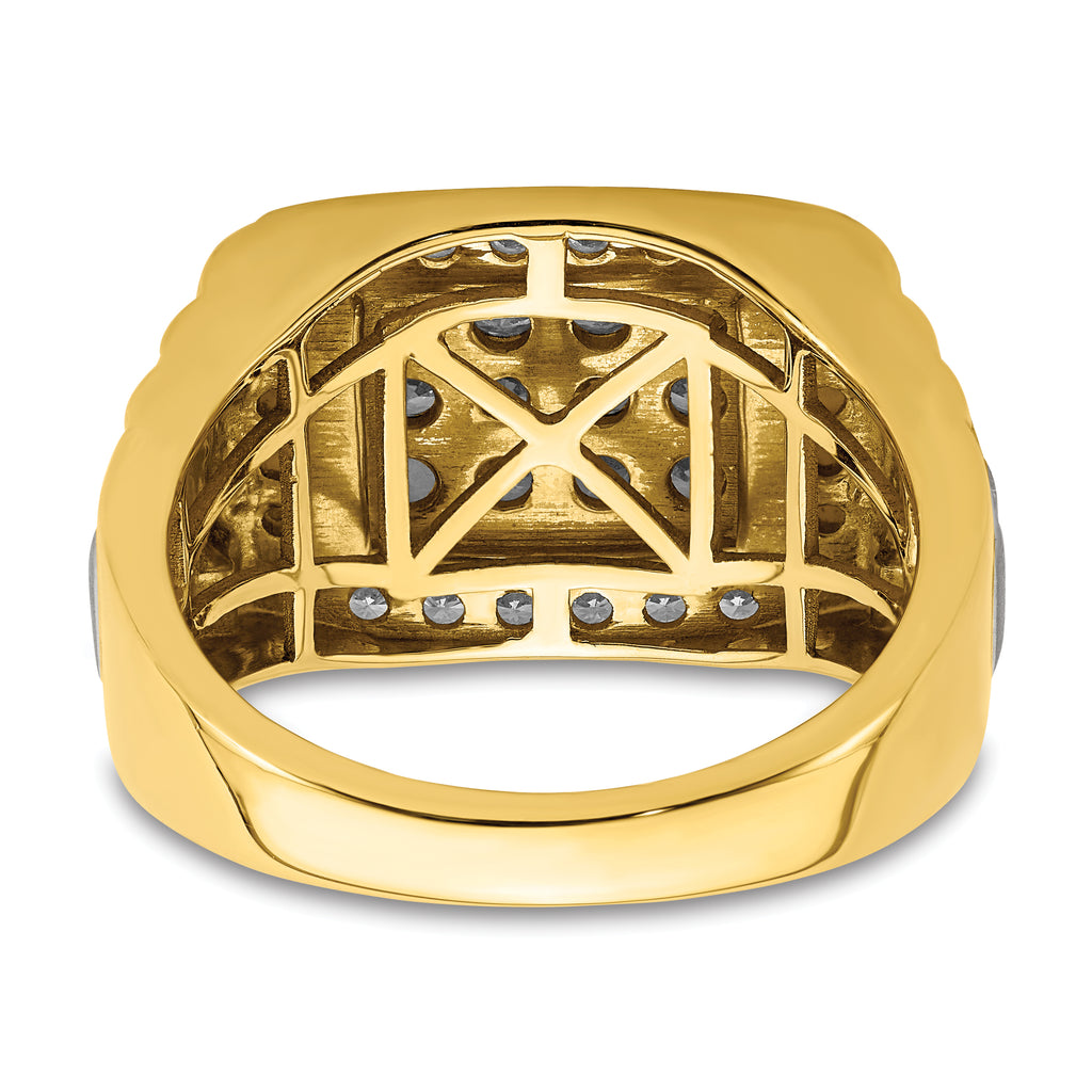 14k Two-Tone 1 3/8 carat Lab Grown Diamond VS/SI+ G+ Men's Ring