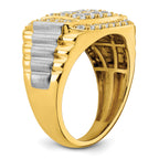 14k Two-Tone 1 3/8 carat Lab Grown Diamond VS/SI+ G+ Men's Ring