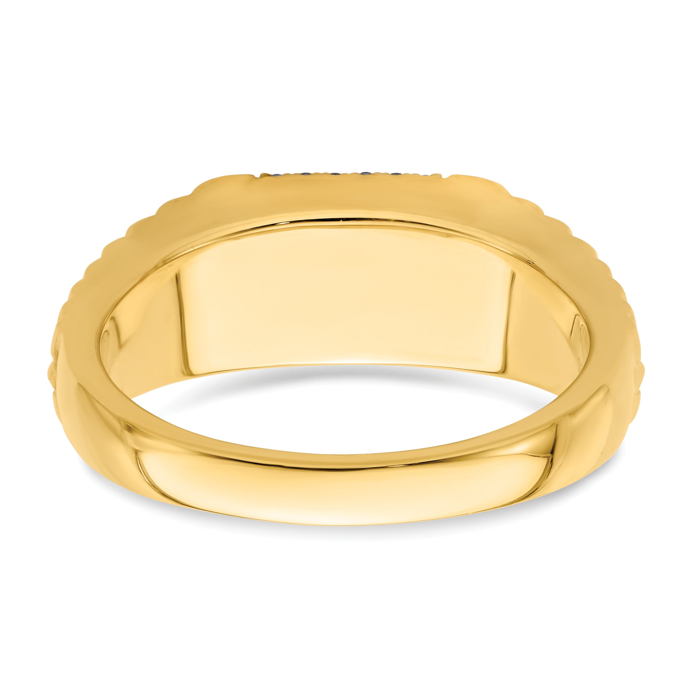 14k Square Ruby and Diamond Mens Ring