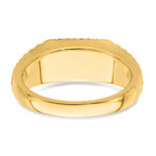 14k Square Ruby and Diamond Mens Ring