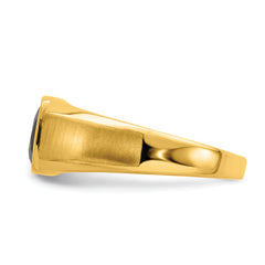 14k Onyx and Diamond Mens Ring