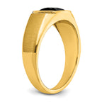 14k Onyx and Diamond Mens Ring