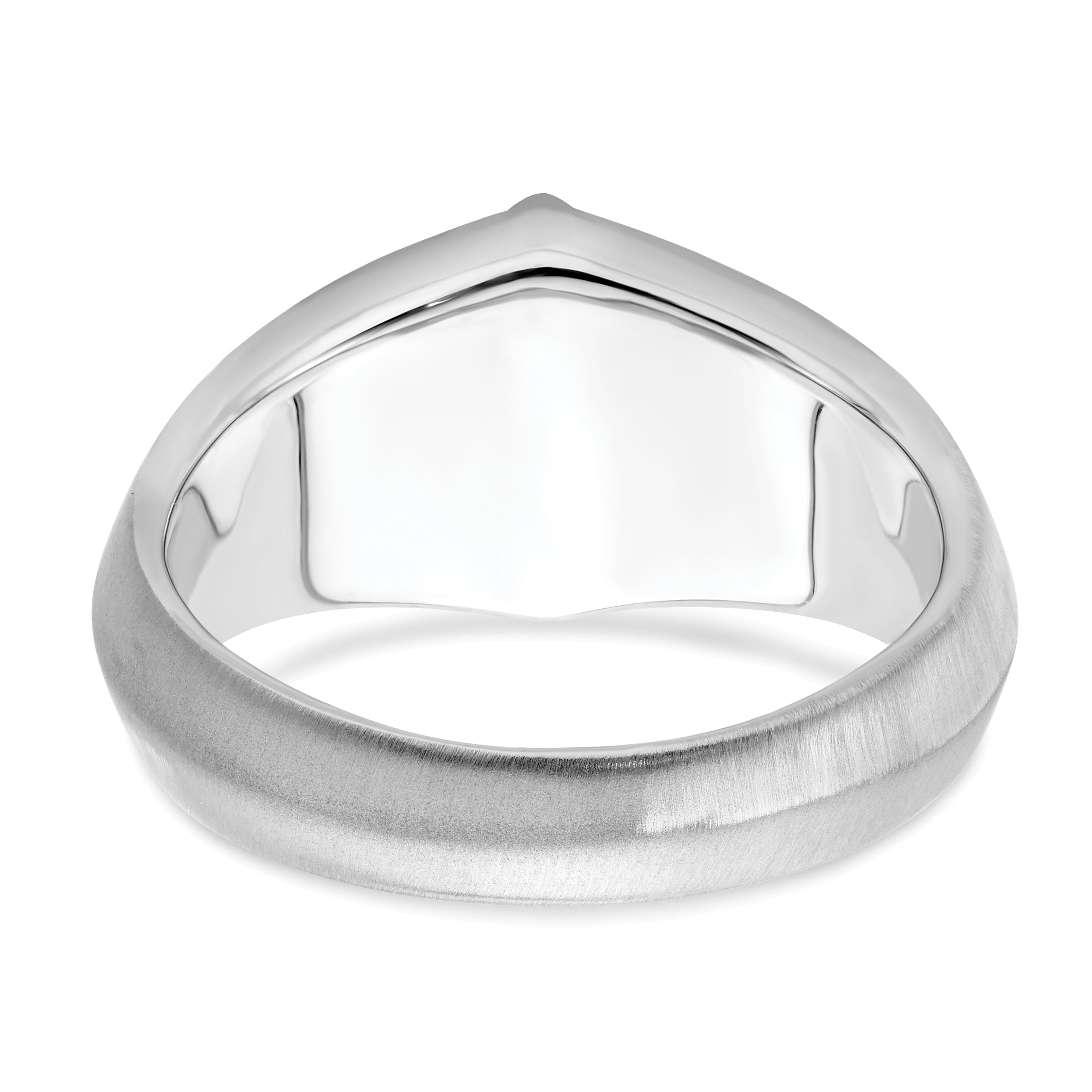 14k White Gold Onyx and Diamond Mens Ring