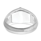 14k White Gold Onyx and Diamond Mens Ring
