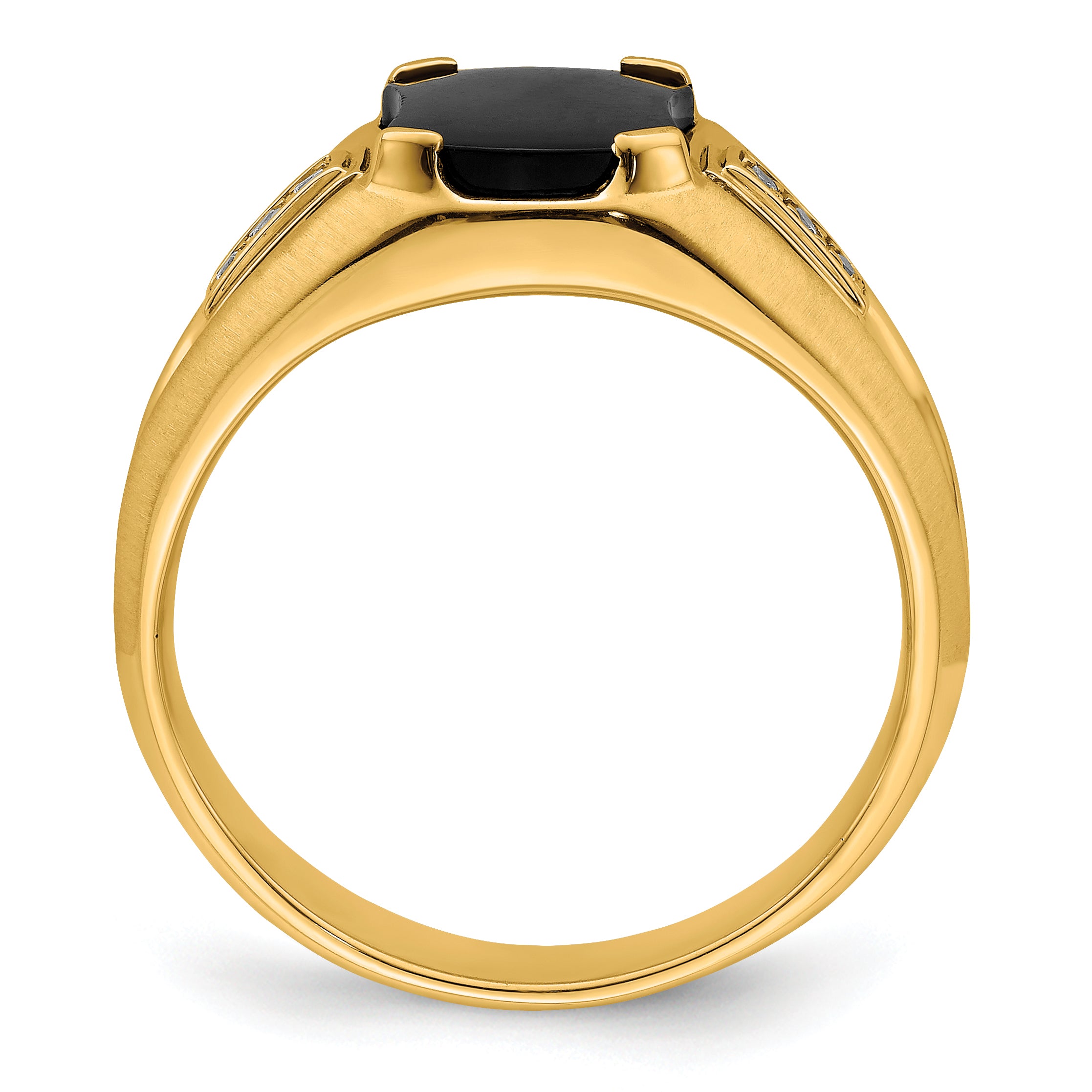 14k Onyx and Diamond Mens Ring Secondary image