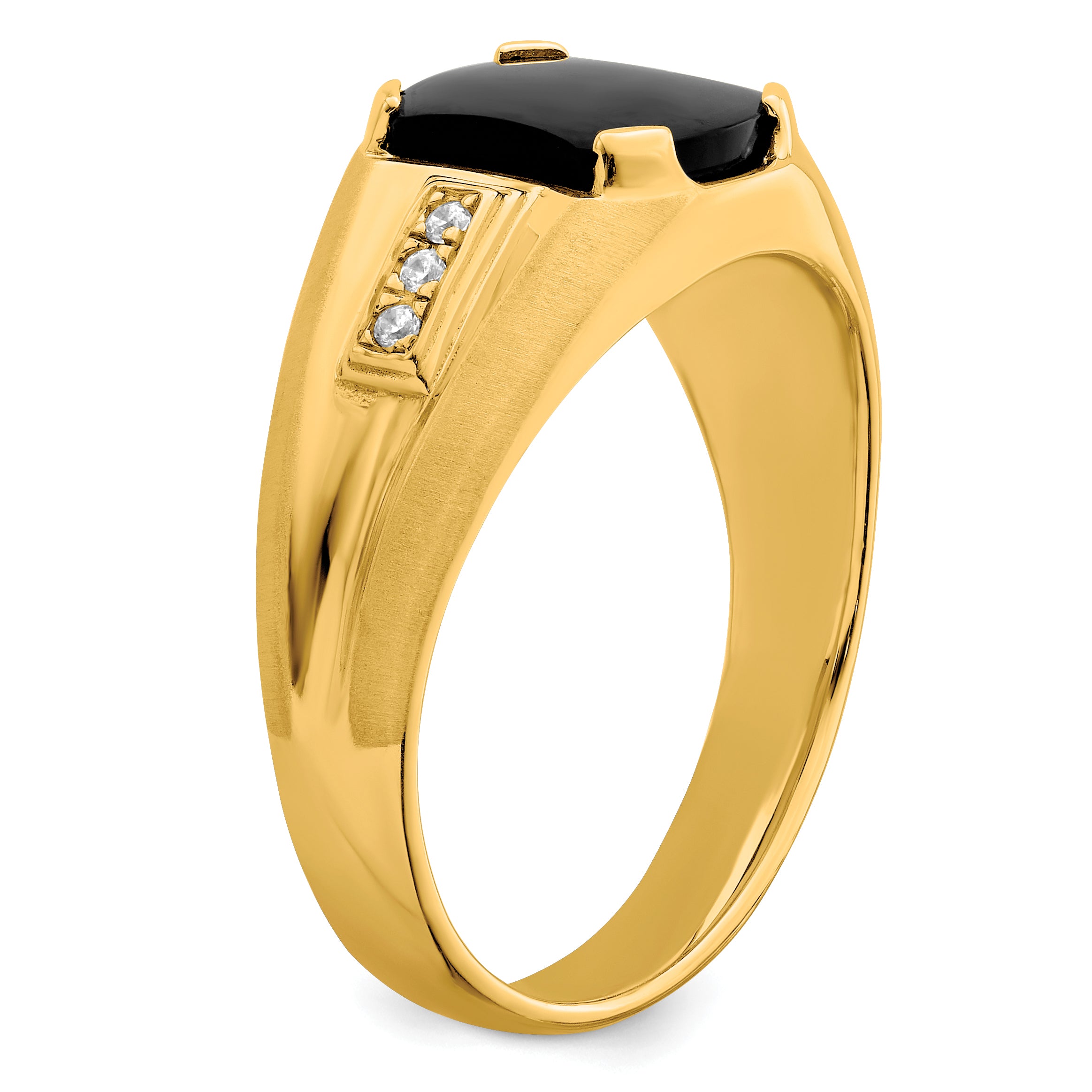 14k Onyx and Diamond Mens Ring