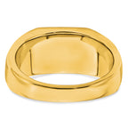 14k Created Ruby and Diamond Mens Ring
