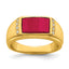 14k Created Ruby and Diamond Mens Ring