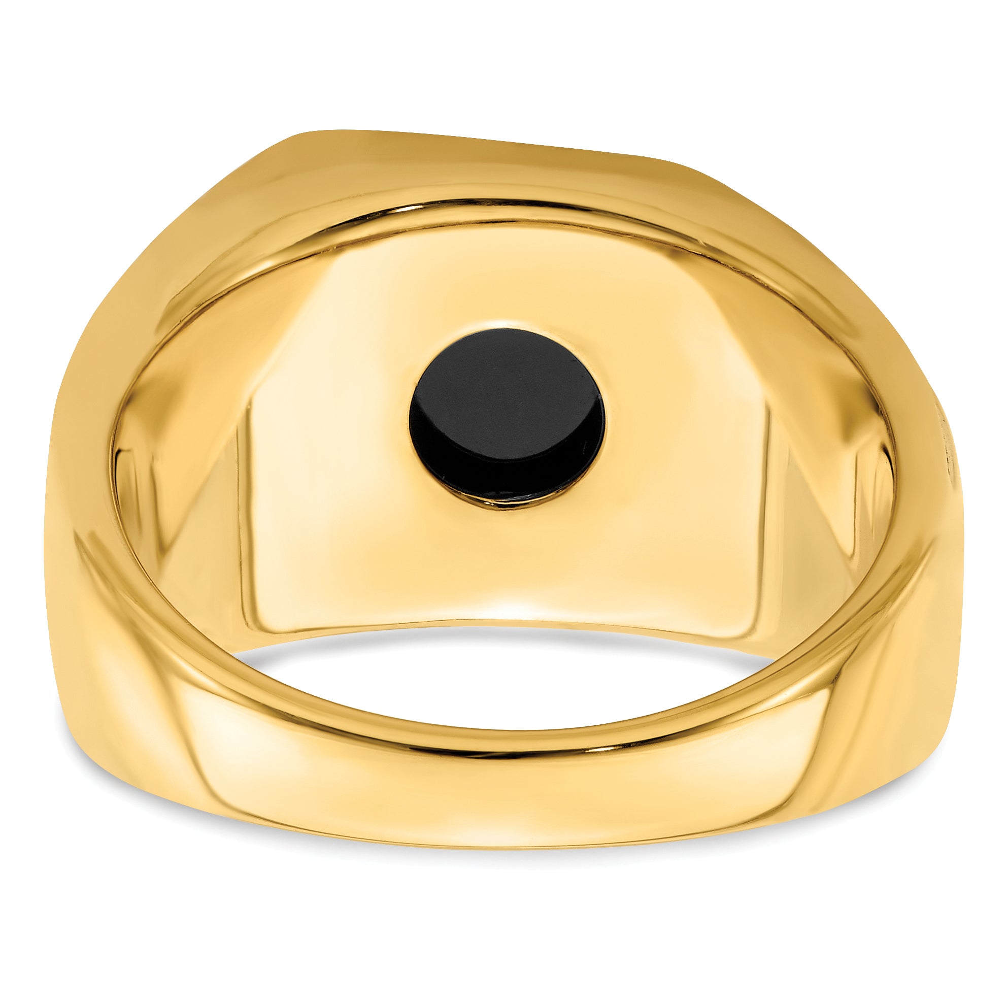 14k Onyx and Diamond Mens Ring