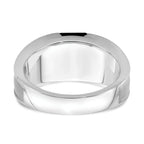 14k White Gold Onyx and Diamond Mens Ring