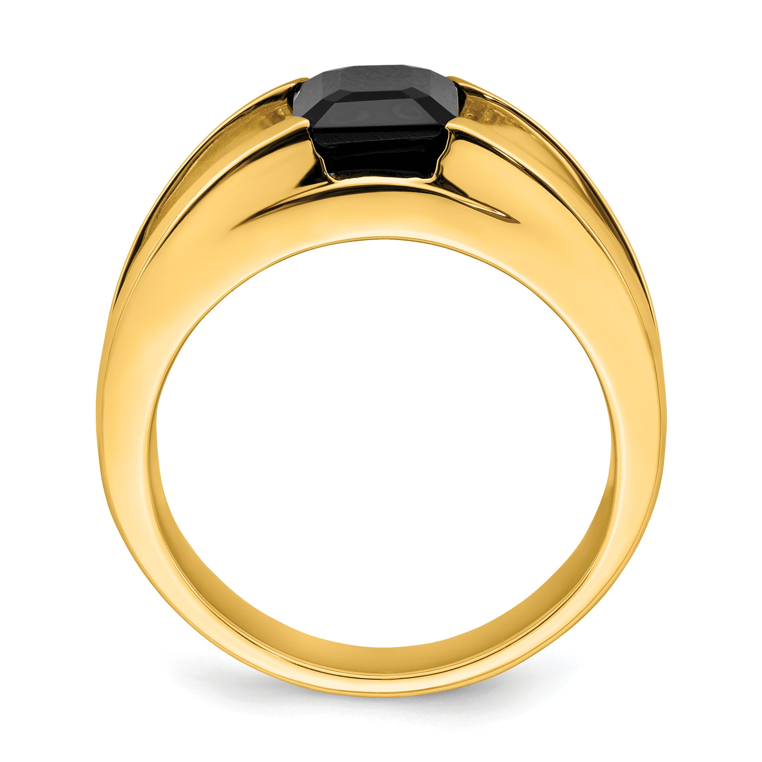 14k Onyx and Diamond Mens Ring Secondary image
