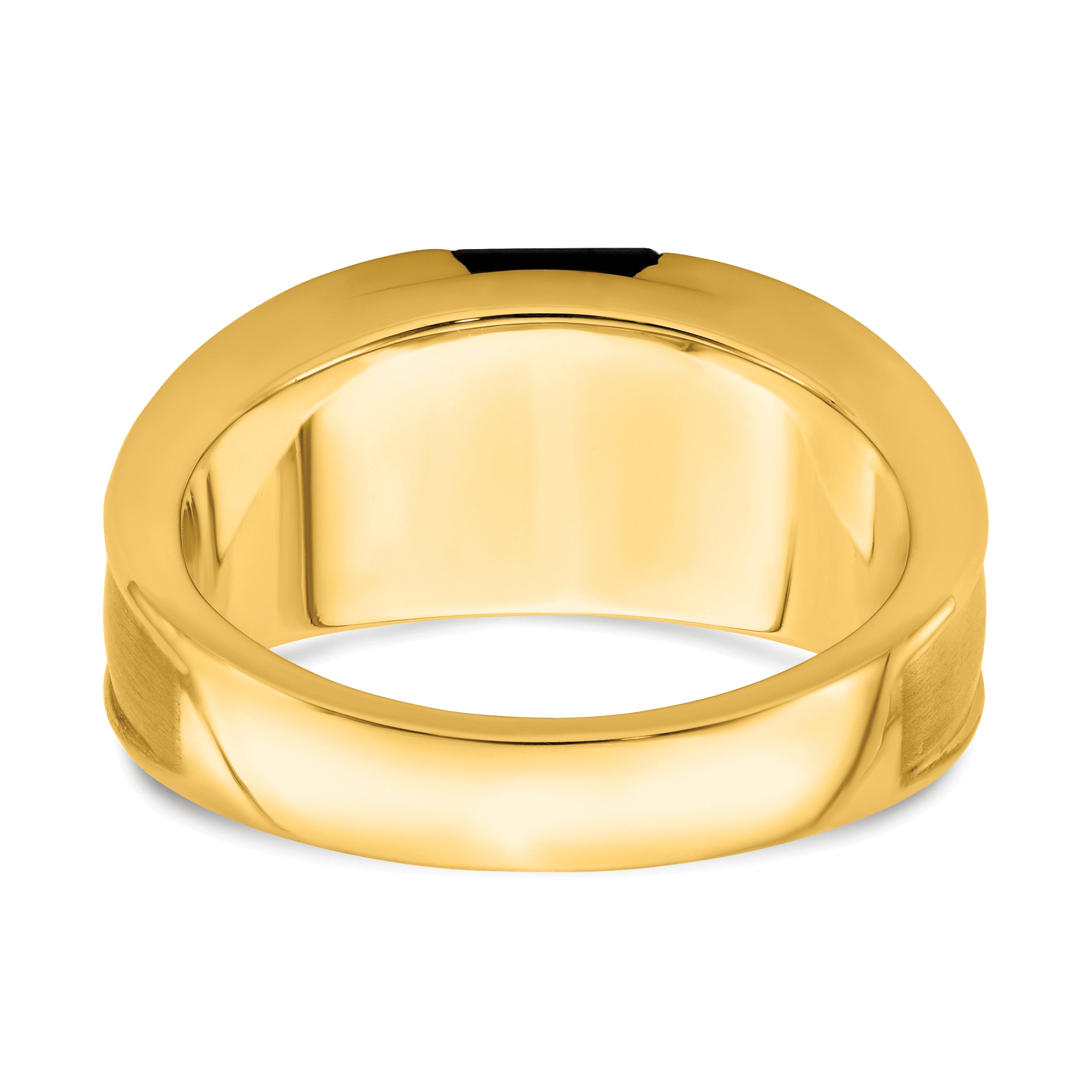 14k Onyx and Diamond Mens Ring