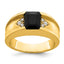 14k Onyx and Diamond Mens Ring