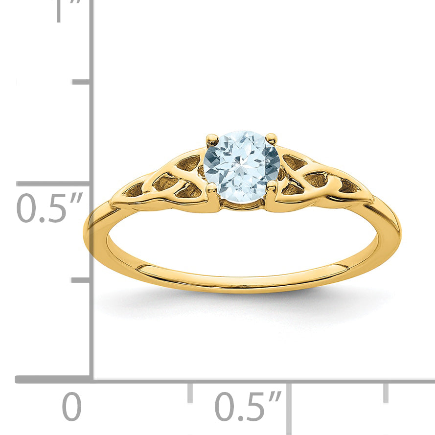 10k Aquamarine Celtic Knot Ring Secondary image