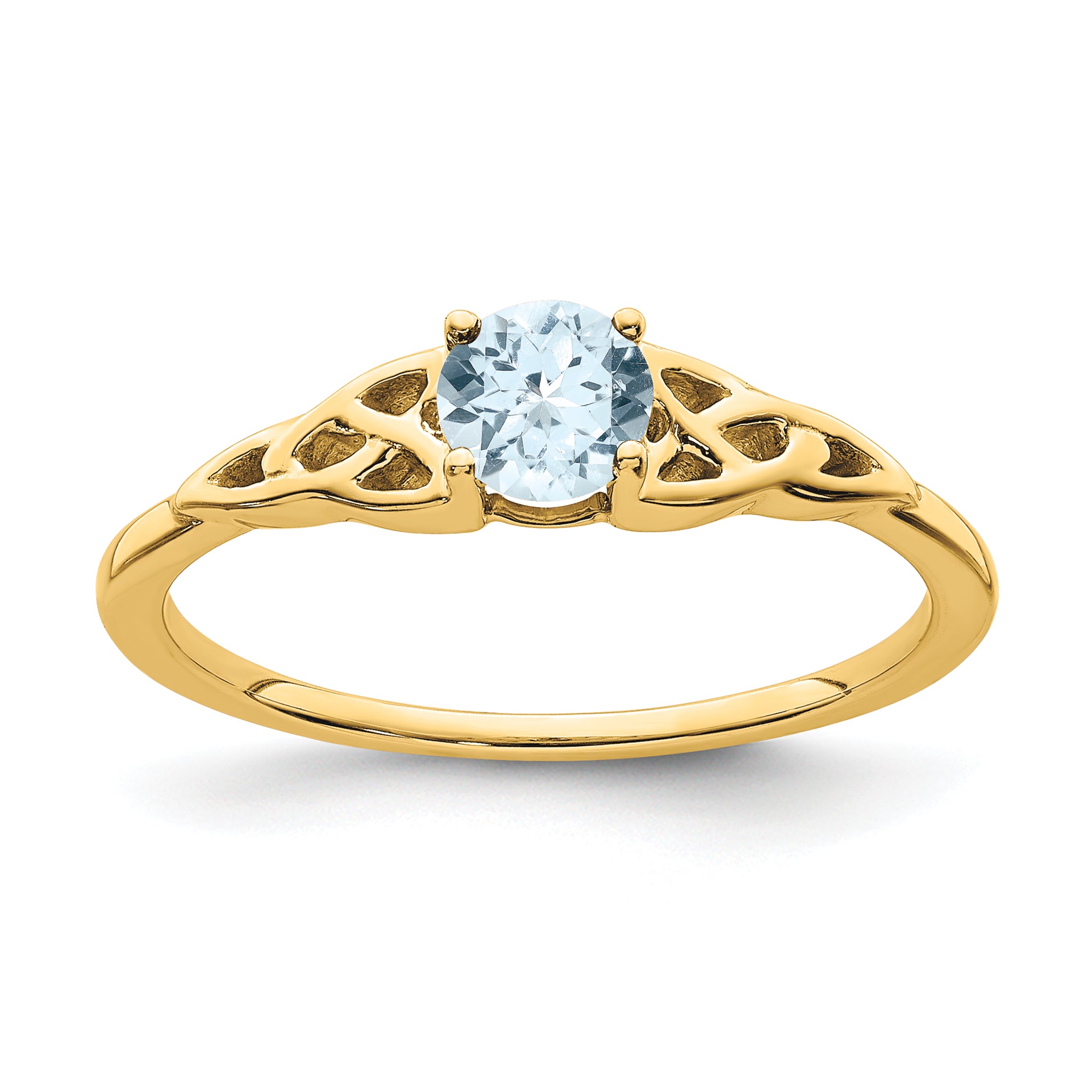 10k Aquamarine Celtic Knot Ring Main image