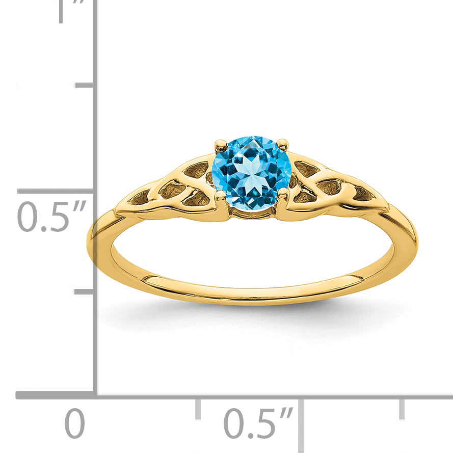 10k Blue Topaz Celtic Knot Ring Secondary image