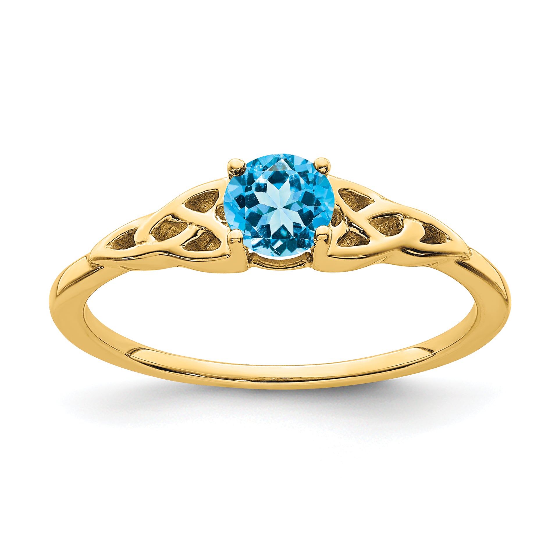 10k Blue Topaz Celtic Knot Ring Main image