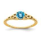 10k Blue Topaz Celtic Knot Ring