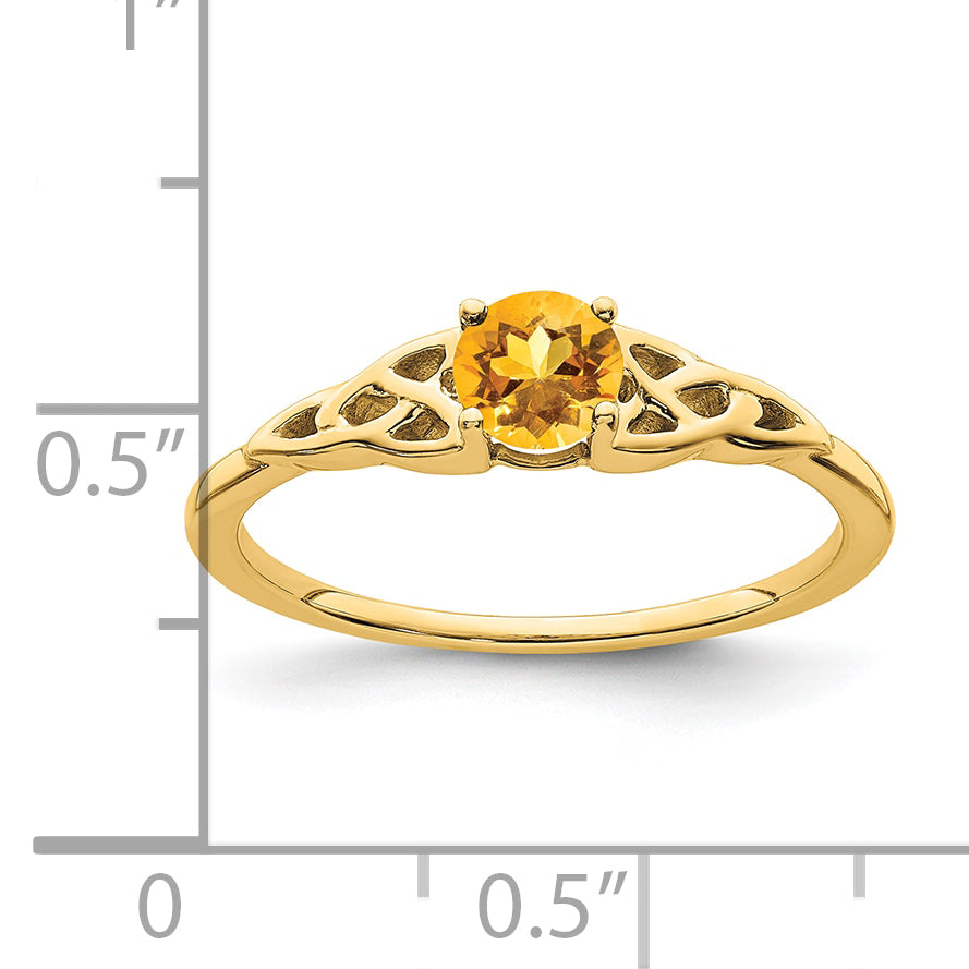 10k Citrine Celtic Knot Ring