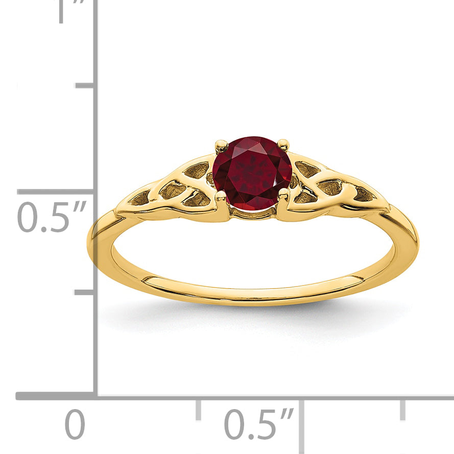 10k Created Ruby Celtic Knot Ring Secondary image
